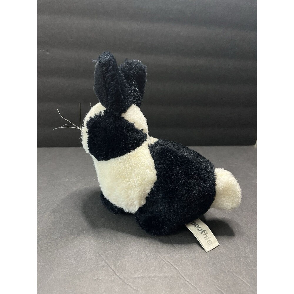 Smoothie By Russ Berrie  6" Black And White Bunny Rabbit Toy Vintage Plush
